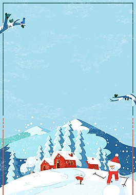 浪漫圣誕雪人背景