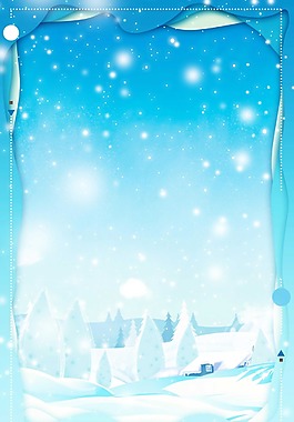 浪漫雪花樹林背景