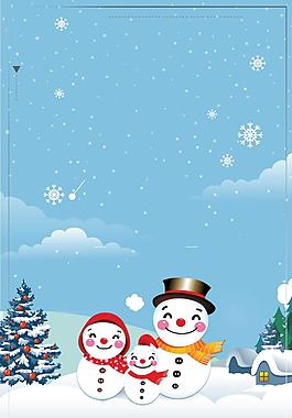 浪漫圣誕雪人背景