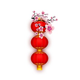 紅色中國(guó)風(fēng)燈籠元素
