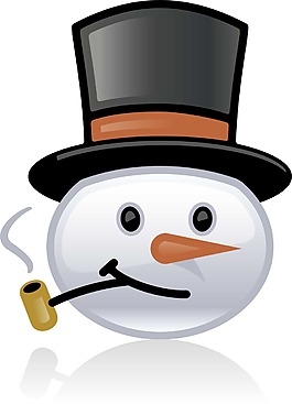 卡通白色雪人元素