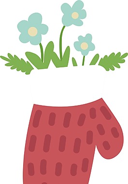 手繪藍(lán)色花朵元素