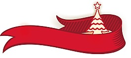 簡約紅色絲帶元素
