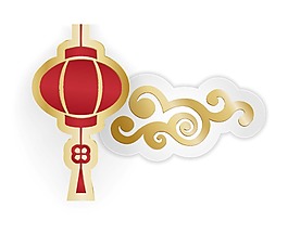 中國風(fēng)紅色燈籠元素
