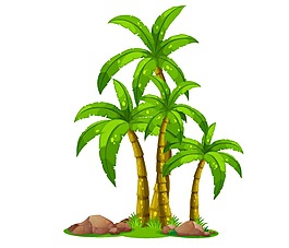 清新綠色椰樹元素