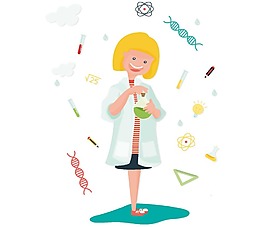 手繪卡通女孩元素
