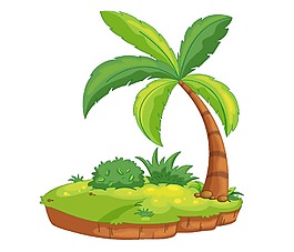 手繪綠色椰樹元素