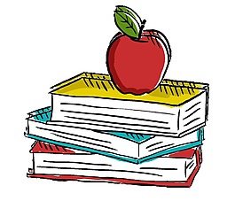手繪蘋果書本元素