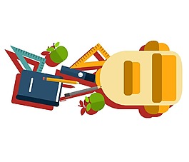 手繪學習用具元素