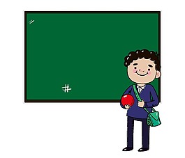 藍色黑板上學元素