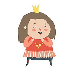 手繪卡通女孩元素