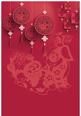 典雅風(fēng)狗年新春海報(bào)設(shè)計(jì)模板