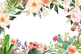 卡通鲜花丛png元素