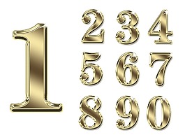 金色數(shù)字png元素