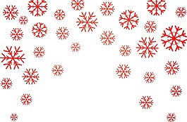 紅色飛舞雪花png元素