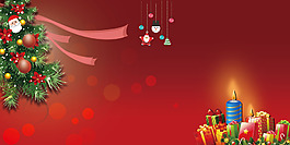 精美紅色圣誕元旦展板背景設(shè)計(jì)
