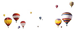 空中飞舞热气球png元素