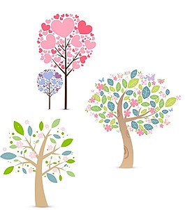 卡通創(chuàng)意漂亮樹木png元素