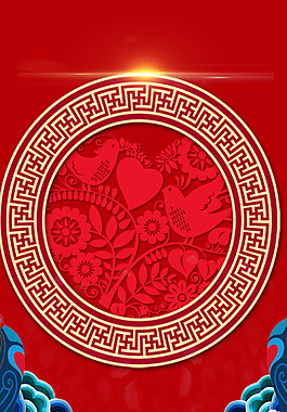 狗年新春海報背景設計