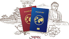 現(xiàn)代簡(jiǎn)約素描燈塔日本旅游裝飾元素