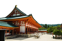 簡約淺色屋頂日本旅游裝飾元素