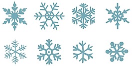 卡通藍(lán)色雪花png元素