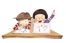 卡通繪畫(huà)孩子們png元素