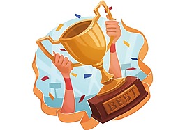 卡通勝利的慶祝png元素