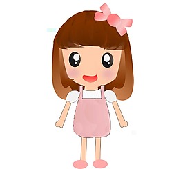 卡通可爱的女孩png元素