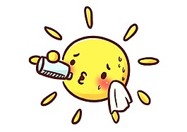 創(chuàng)意喝水太陽png元素