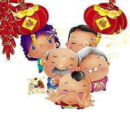 中國風傳統新年節日元素