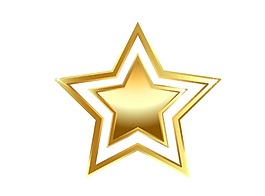 金色五角星png元素