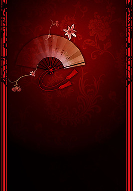 中國風(fēng)扇子新年海報(bào)背景設(shè)計(jì)