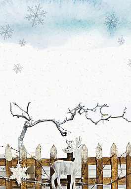 冬季雪花背景海報設計