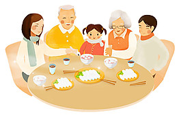 中國傳統(tǒng)年夜飯PNG元素