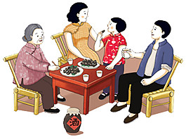 中國風(fēng)年夜飯元素