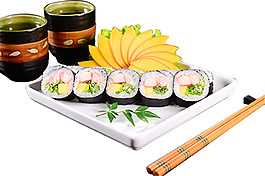 清新簡約芒果擺盤料理美食產品實物