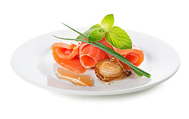 簡約日式三文魚料理美食產(chǎn)品實物