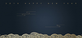 古典新年海報背景設計模板