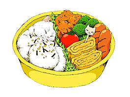 清新日式便當料理美食裝飾元素