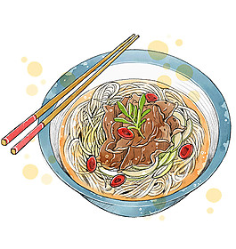 清新日式拉面料理美食裝飾元素