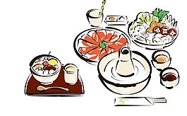 清新手繪日式美食裝飾元素