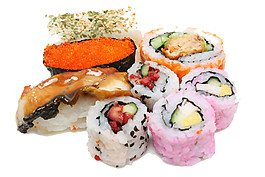 精致粉色壽司料理美食產(chǎn)品實物