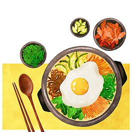 清新壽喜燒日式料理美食裝飾元素
