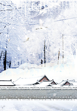 冬季飄雪海報背景設計
