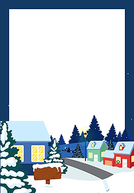 唯美雪屋浪漫背景設計
