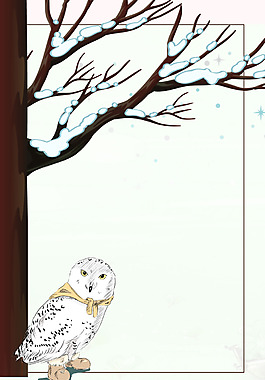 簡約動物冬季海報背景設計
