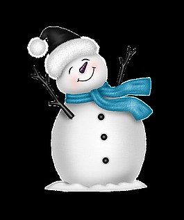 可愛卡通圣誕雪人裝飾素材