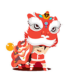 卡通舞獅素材