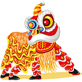 卡通新年舞獅素材